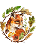 Oak Tree Fox Print