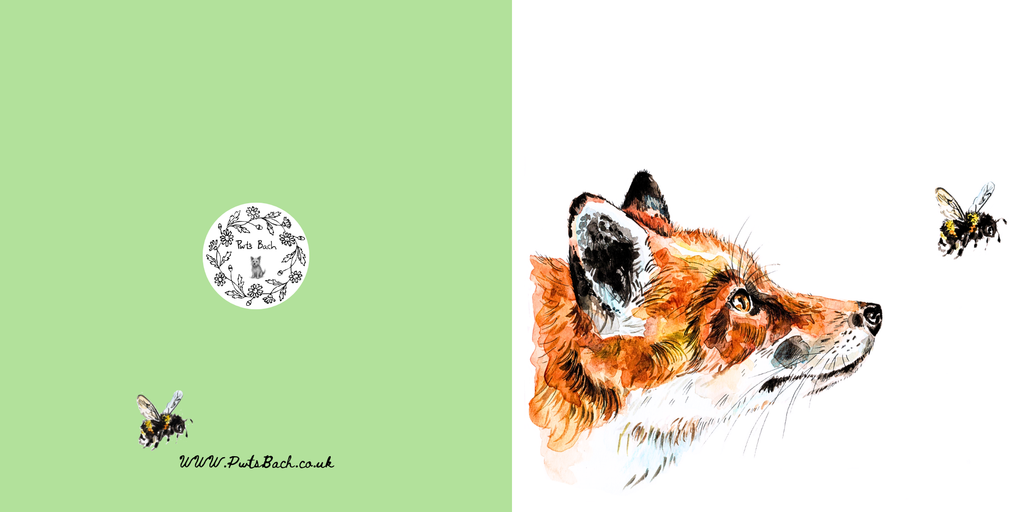 Curious Fox and Bumblebee Card