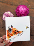 Curious Fox and Bumblebee Card
